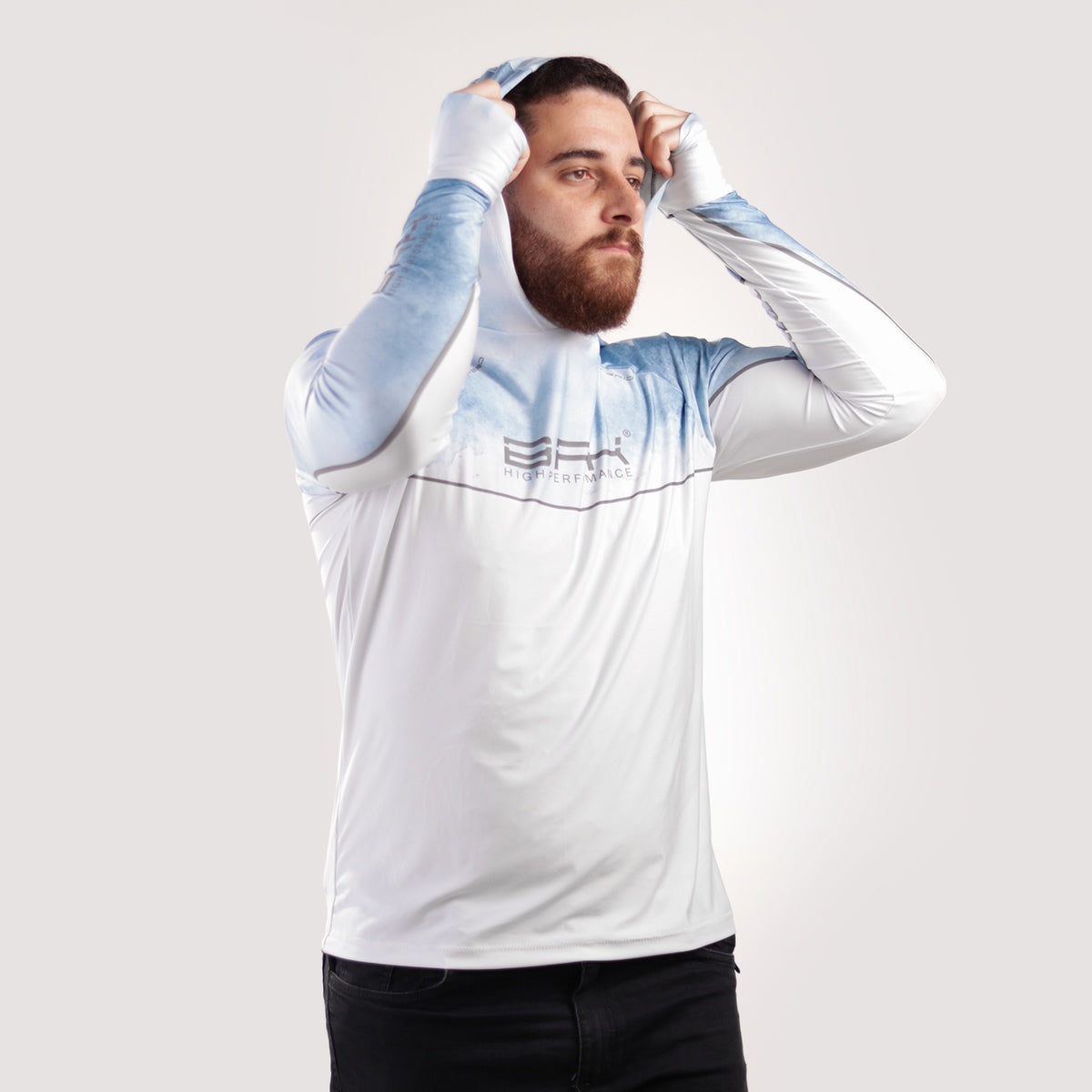 Camisa de Pesca Brk com Capuz Hybrid Snow com Proteção Solar UV50+ - Brk Fishing