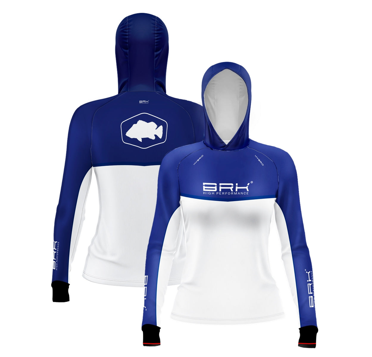 Camisa de Pesca Feminina Brk com Capuz Hybrid Blue Fishing com Proteção Solar UV50+ - Brk Fishing