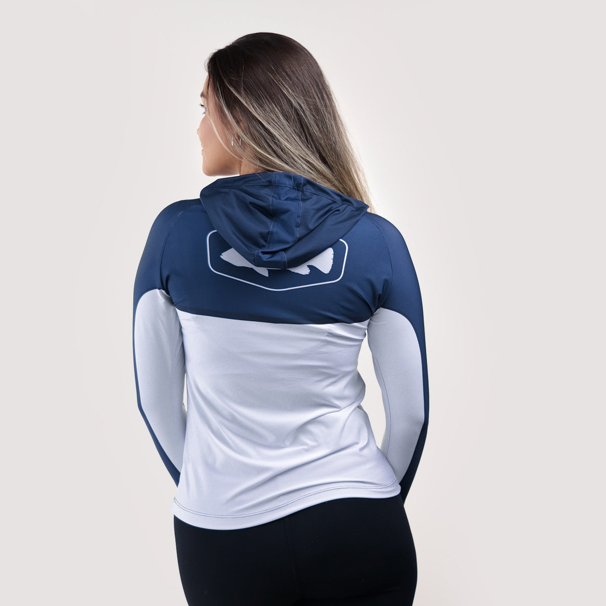 Camisa de Pesca Feminina Brk com Capuz Hybrid Blue Fishing com Proteção Solar UV50+ - Brk Fishing