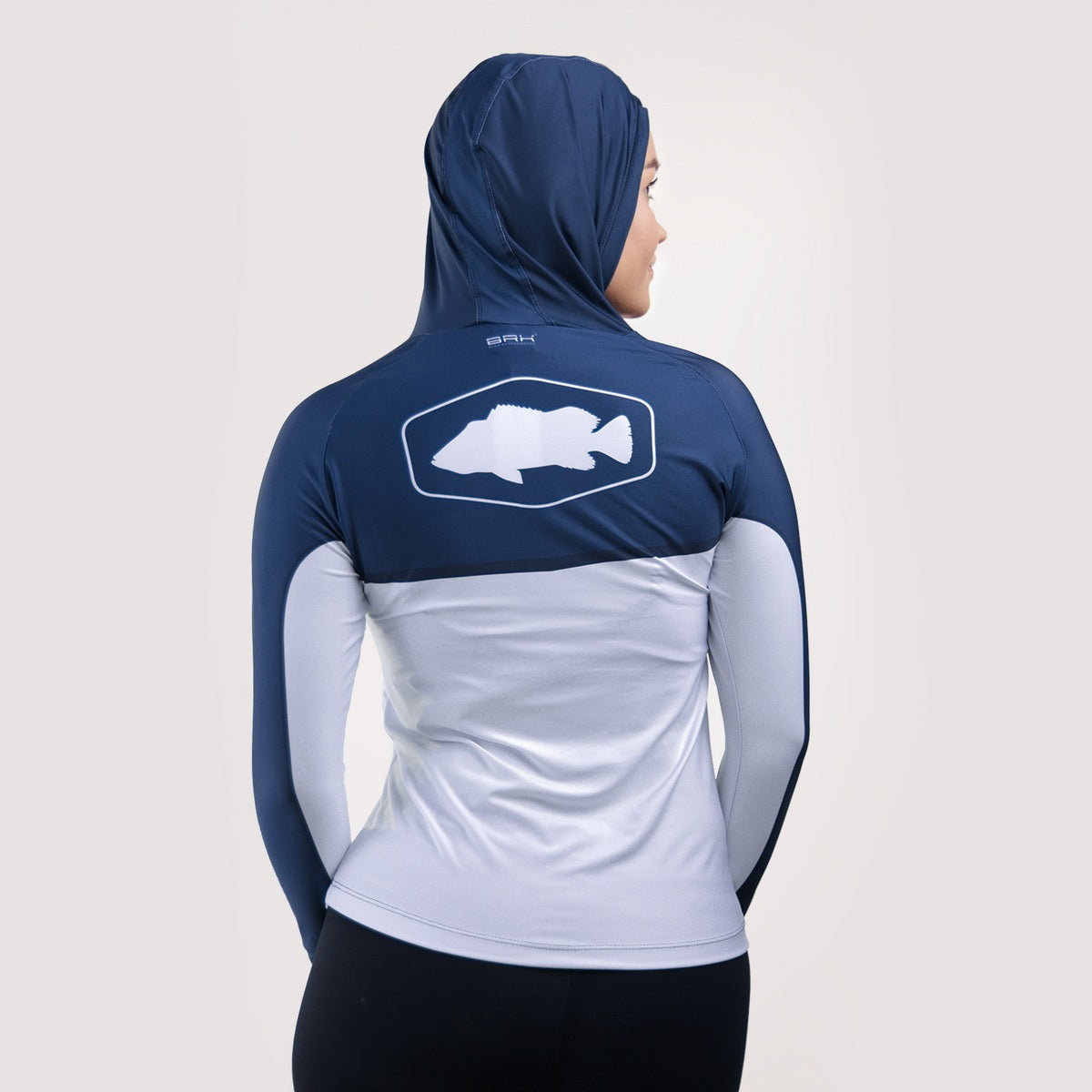 Camisa de Pesca Feminina Brk com Capuz Hybrid Blue Fishing com Proteção Solar UV50+ - Brk Fishing