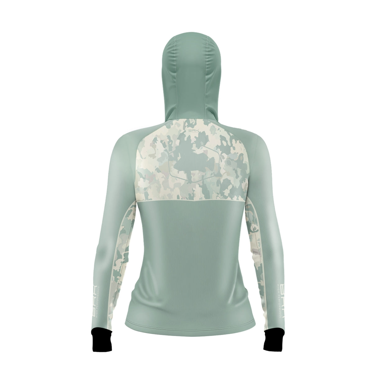 Camisa de Pesca Feminina Brk com Capuz Hybrid Camu Selva com Proteção Solar UV50+ - Brk Fishing