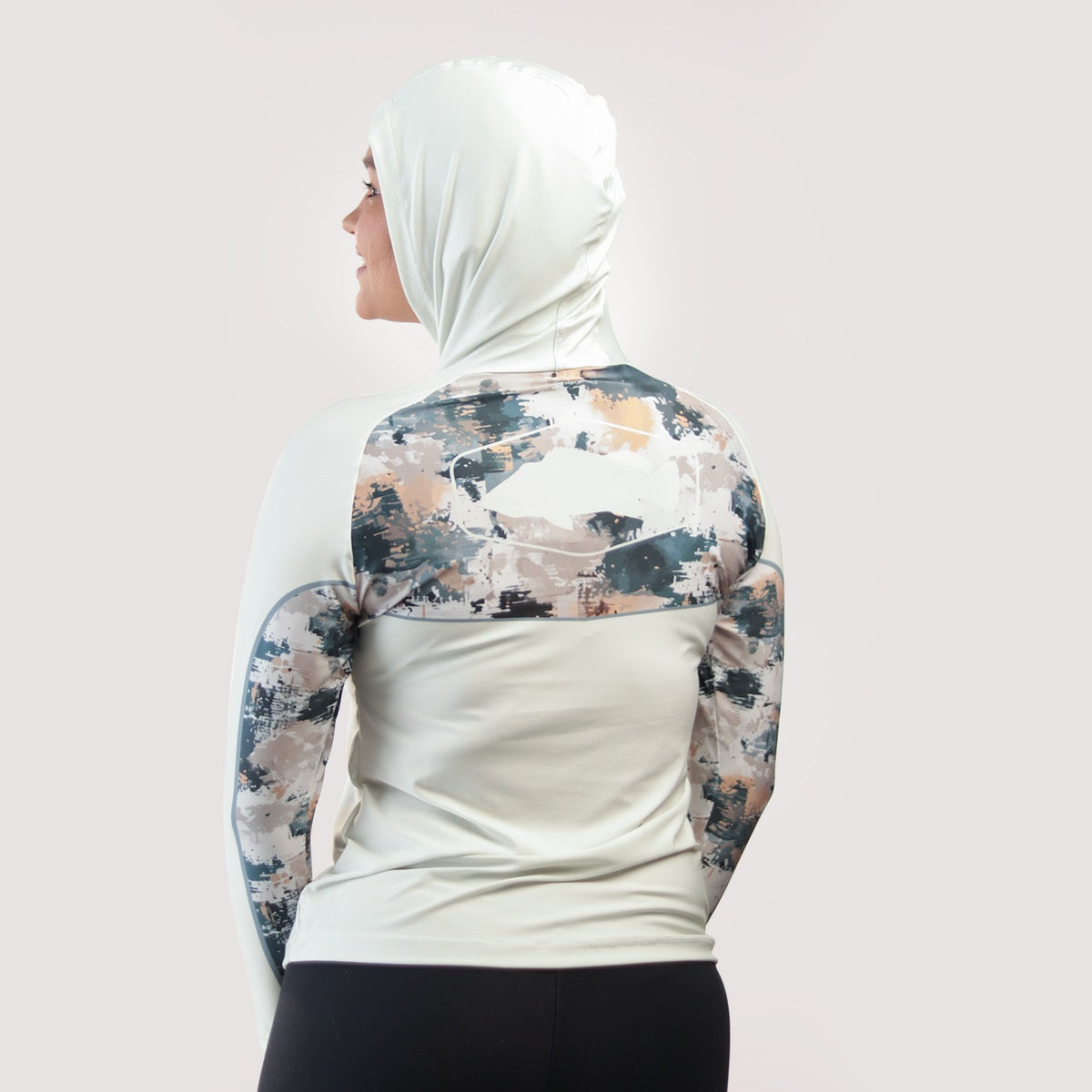 Camisa de Pesca Feminina Brk com Capuz Hybrid Camuflagem Fishing com Proteção Solar UV50+ - Brk Fishing