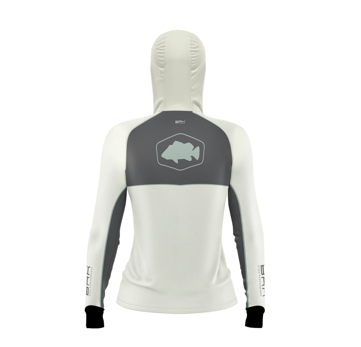 Camisa de Pesca Feminina Brk com Capuz Hybrid Cinza Bege com Proteção Solar UV50+ - Brk Fishing