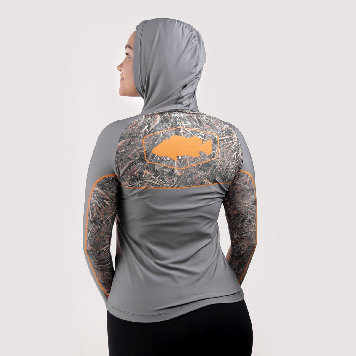 Camisa de Pesca Feminina Brk com Capuz Hybrid Real Tree Fishing com Proteção Solar UV50+ - Brk Fishing