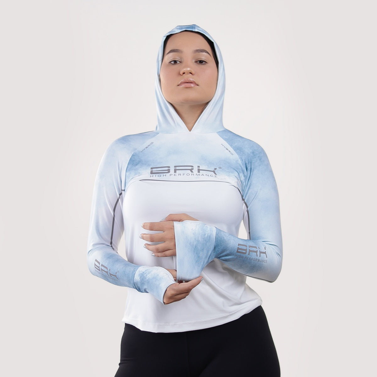 Camisa de Pesca Feminina Brk com Capuz Hybrid Snow com Proteção Solar UV50+ - Brk Fishing