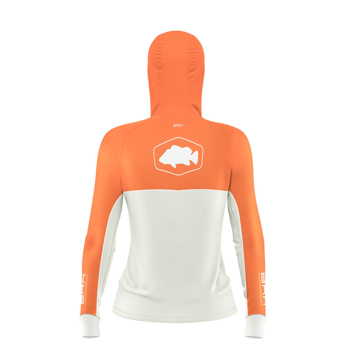 Camisa de Pesca Feminina Brk com Capuz Hybrid Laranja com Proteção Solar UV50+ - Brk Fishing