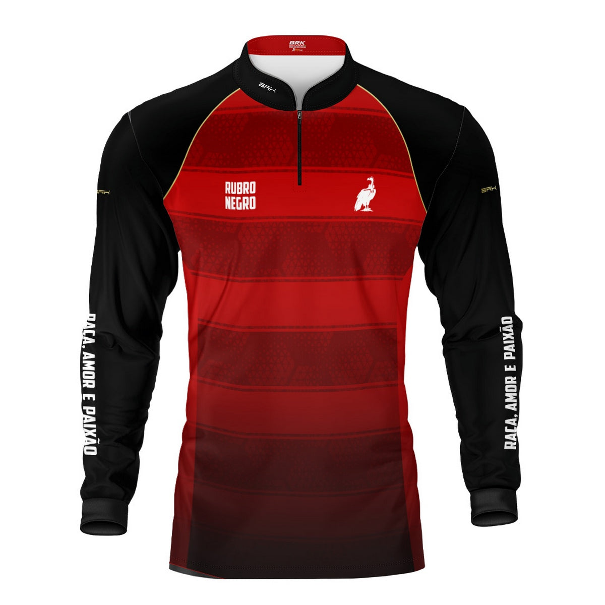 Camisa Brk Rubro Negro Listras Vermelhas com Proteção UV50 - Brk Fishing