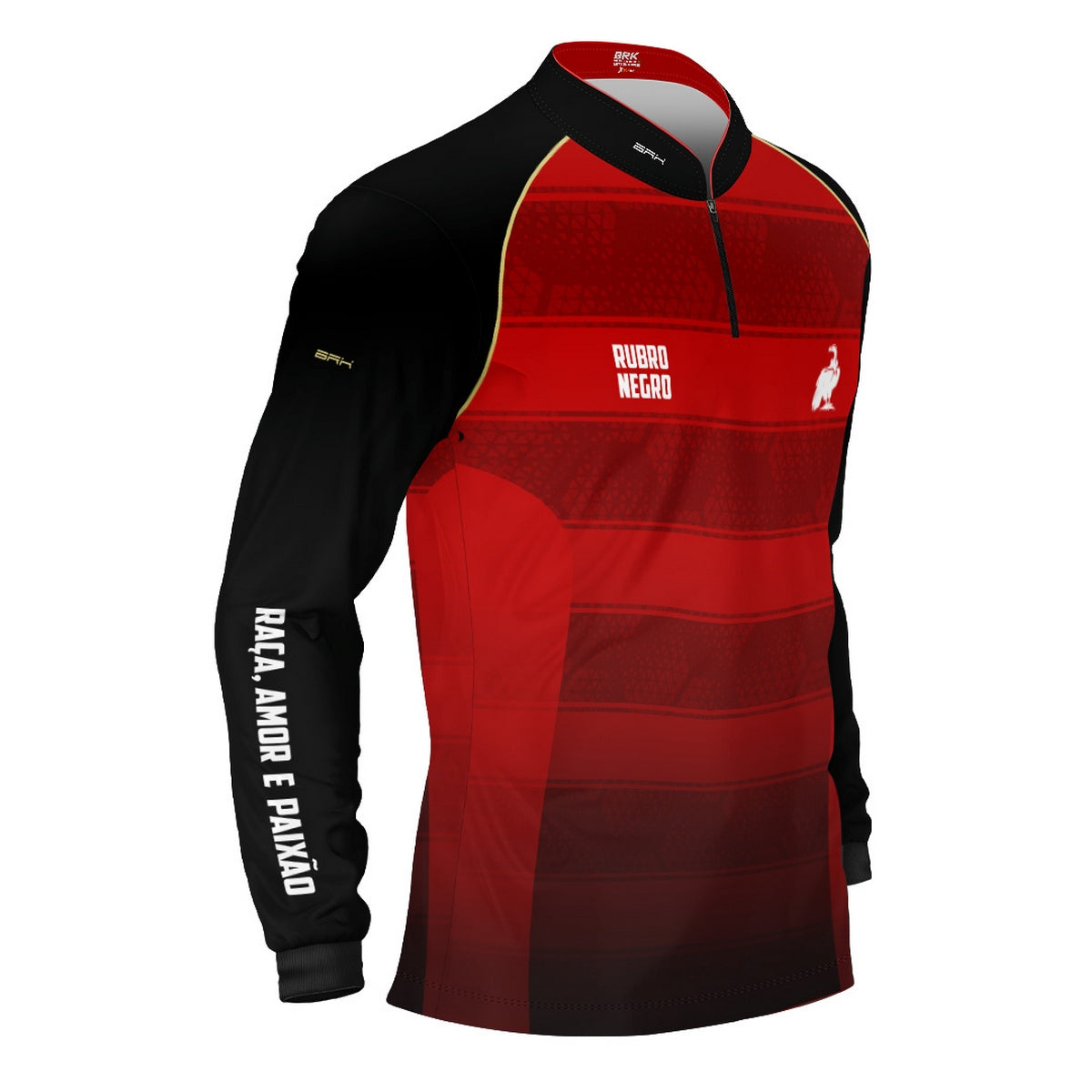 Camisa Brk Rubro Negro Listras Vermelhas com Proteção UV50 - Brk Fishing