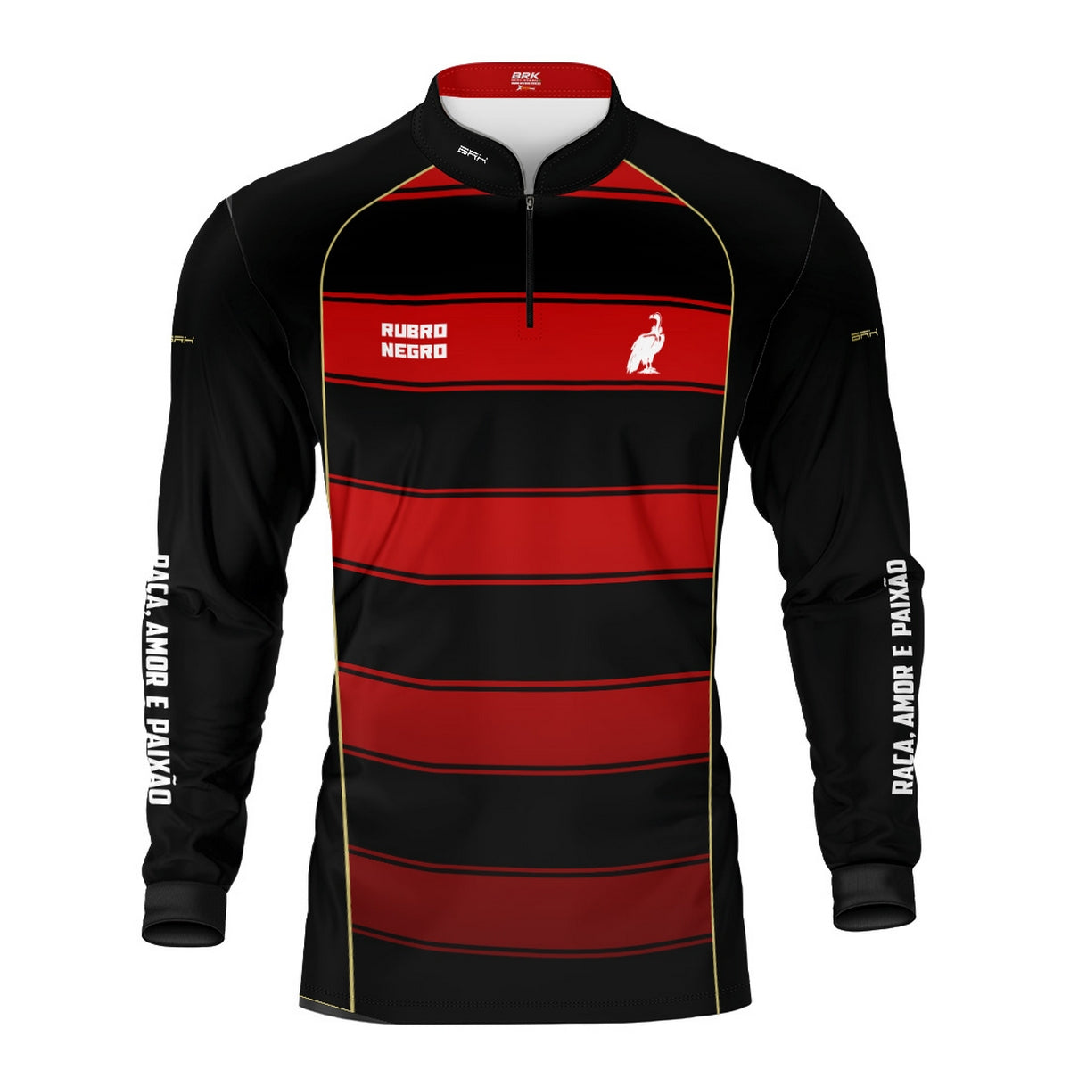 Camisa Brk Rubro Negro Vermelho e Preto com Proteção UV50 - Brk Fishing