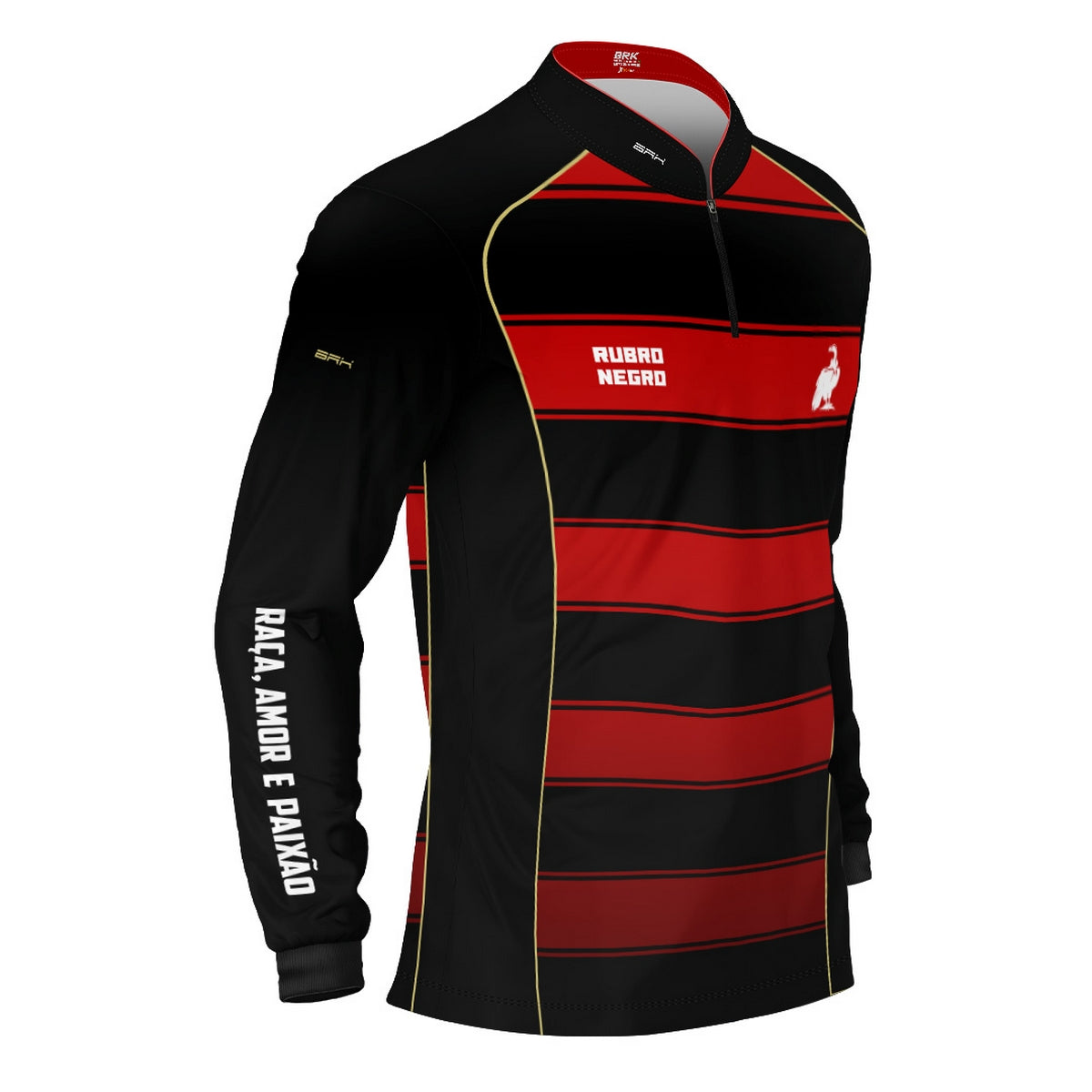 Camisa Brk Rubro Negro Vermelho e Preto com Proteção UV50 - Brk Fishing
