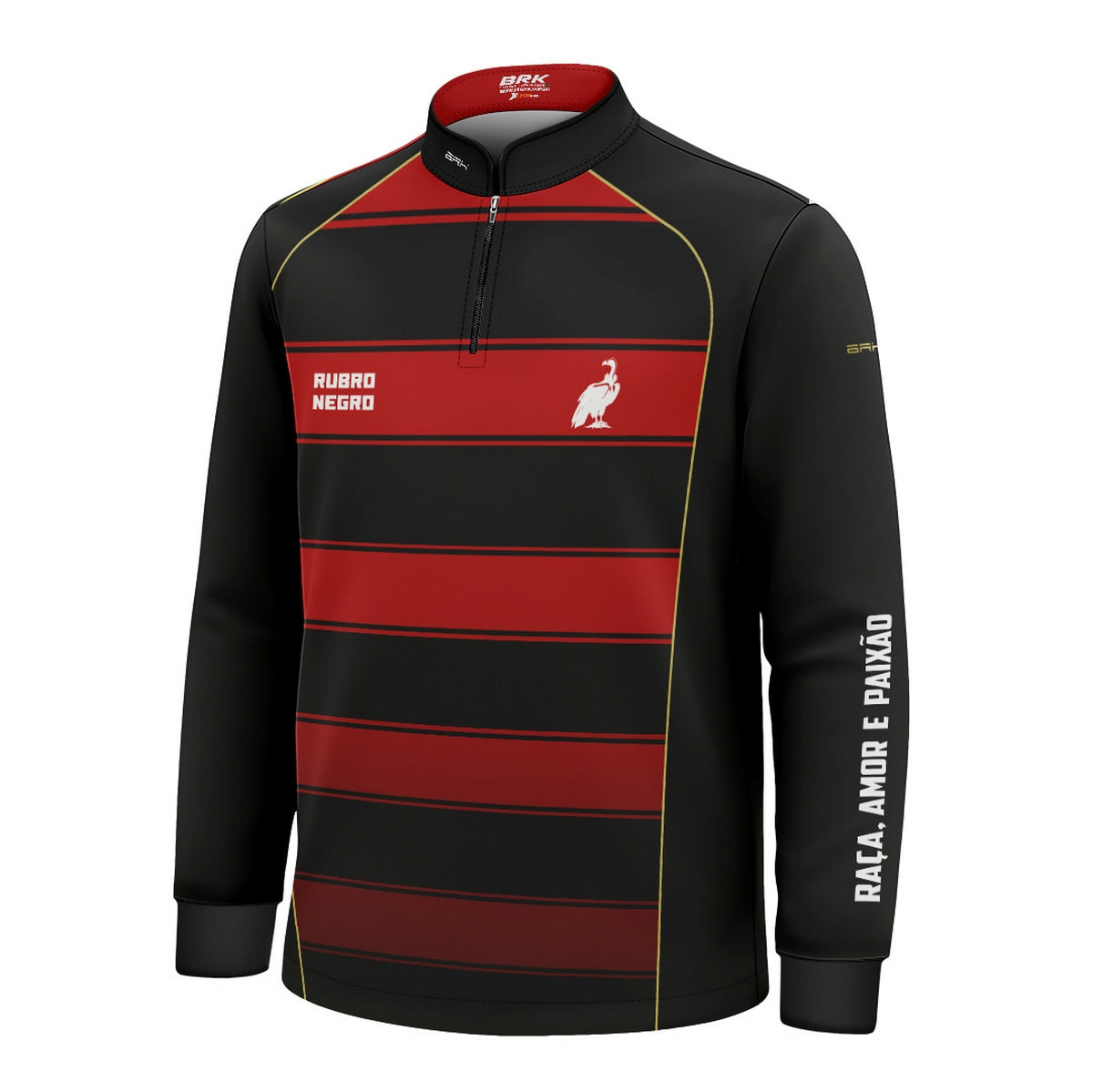 Camisa Infantil Brk Rubro Negro Vermelho e Preto com Proteção UV50 - Brk Fishing