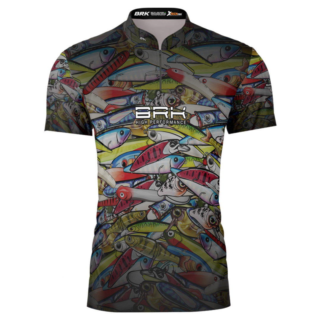 Camiseta de Pesca Brk Iscas Artificiais Coloridas com Proteção Solar UV50+ - Brk Fishing