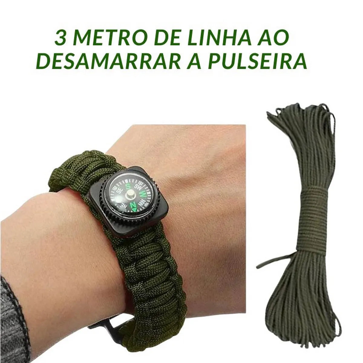 Kit de Pulseiras Paracord com Bússola Albatroz - Brk Fishing