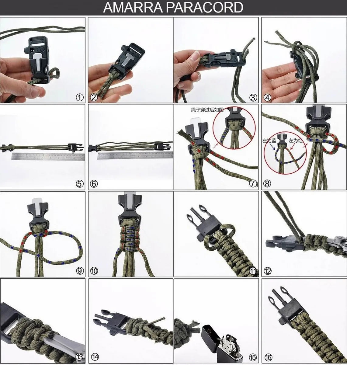 Kit de Pulseiras Paracord com Bússola Albatroz - Brk Fishing