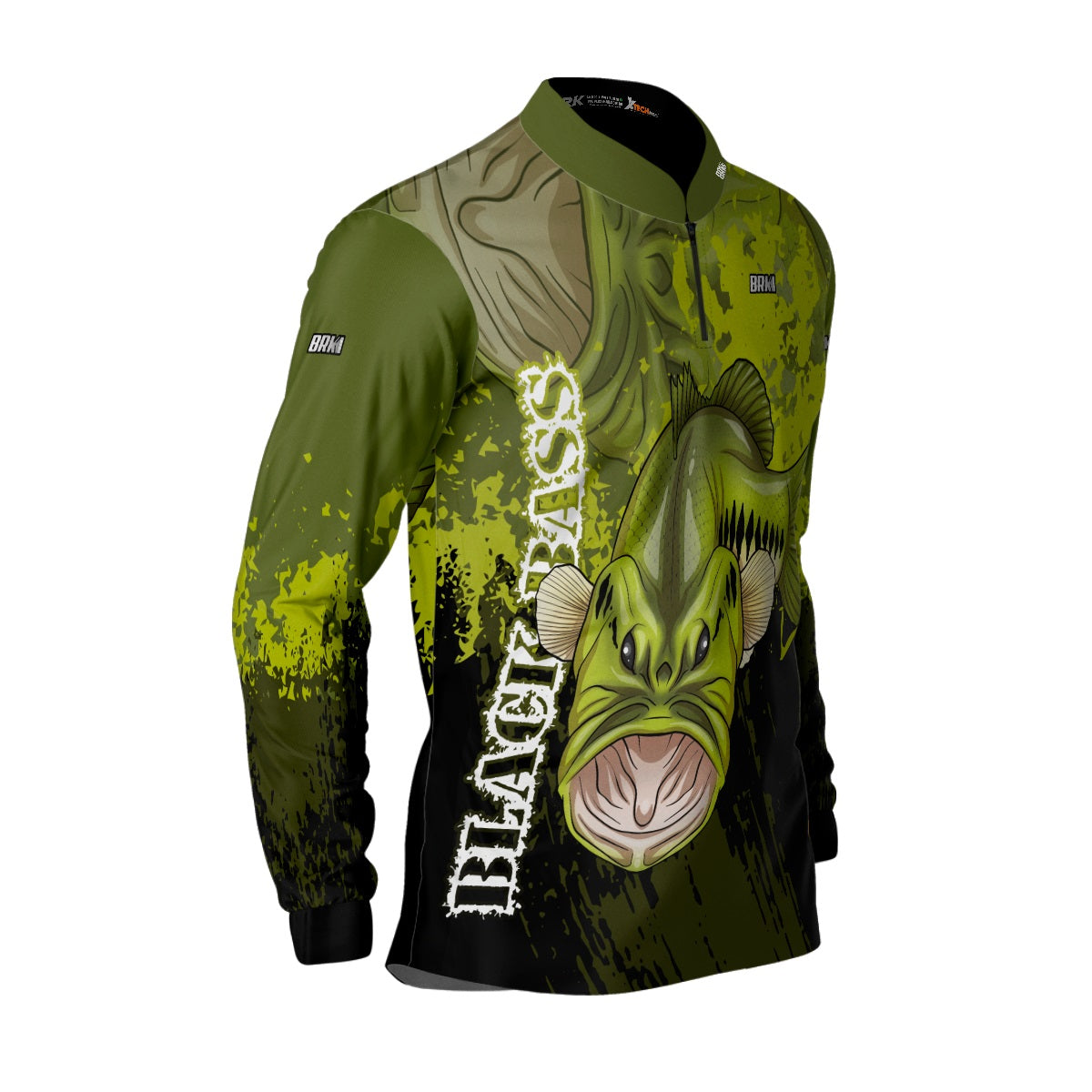 Camisa de Pesca Brk Black Bass Verde com Proteção UV50+ - Brk Fishing
