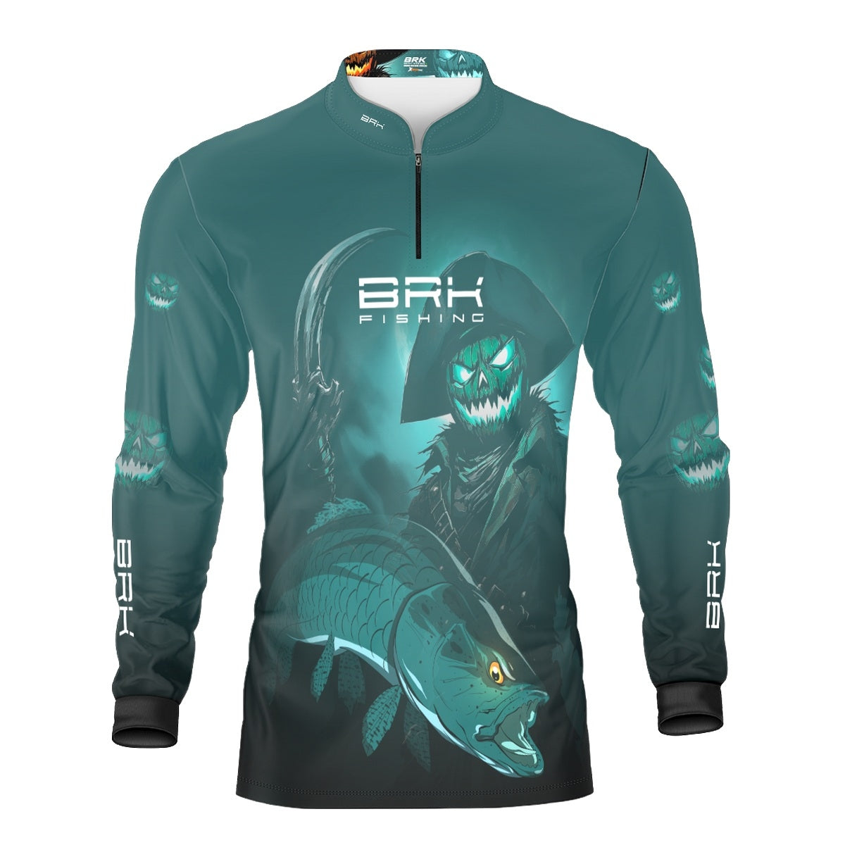 Camisa de Pesca Brk Azul Halloween Fantasma com Proteção UV50 - Brk Fishing