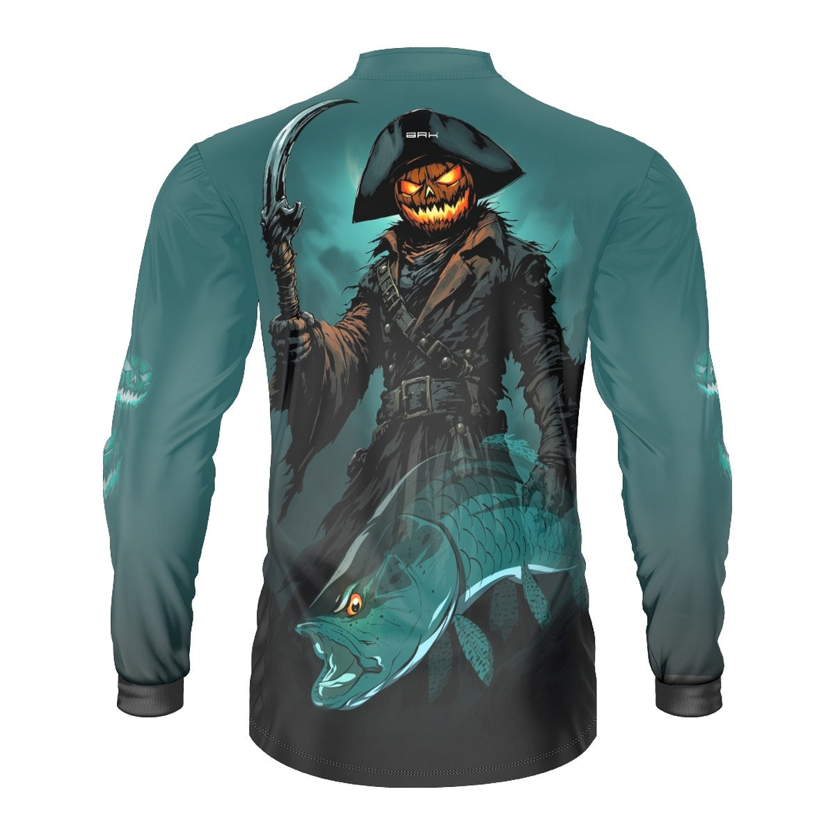 Camisa de Pesca Brk Azul Halloween Fantasma com Proteção UV50 - Brk Fishing