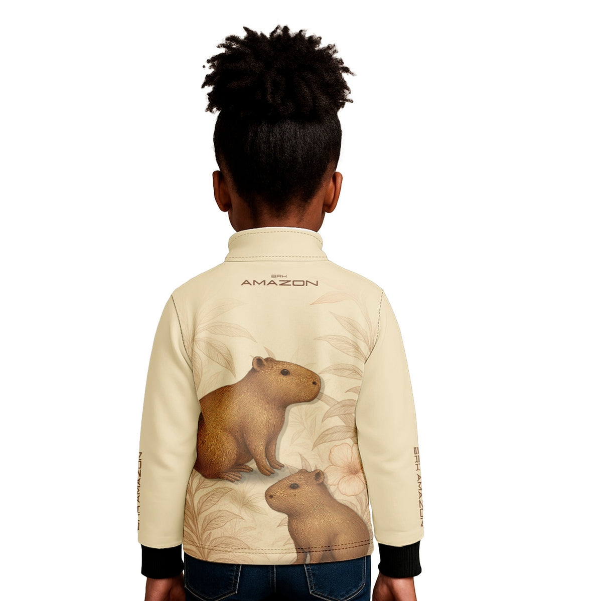 Camisa de Pesca Infantil Brk Amazon Capivara Floral com Proteção UV50 - Brk Fishing