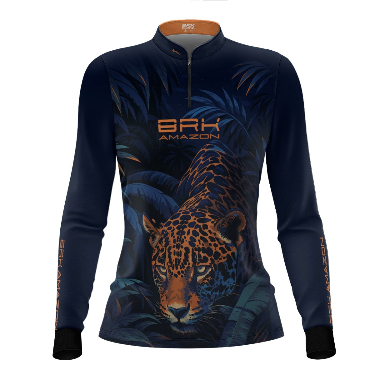 Camisa de Pesca Feminina Brk Amazon Onça Azul com Proteção UV50 Brk Fishing