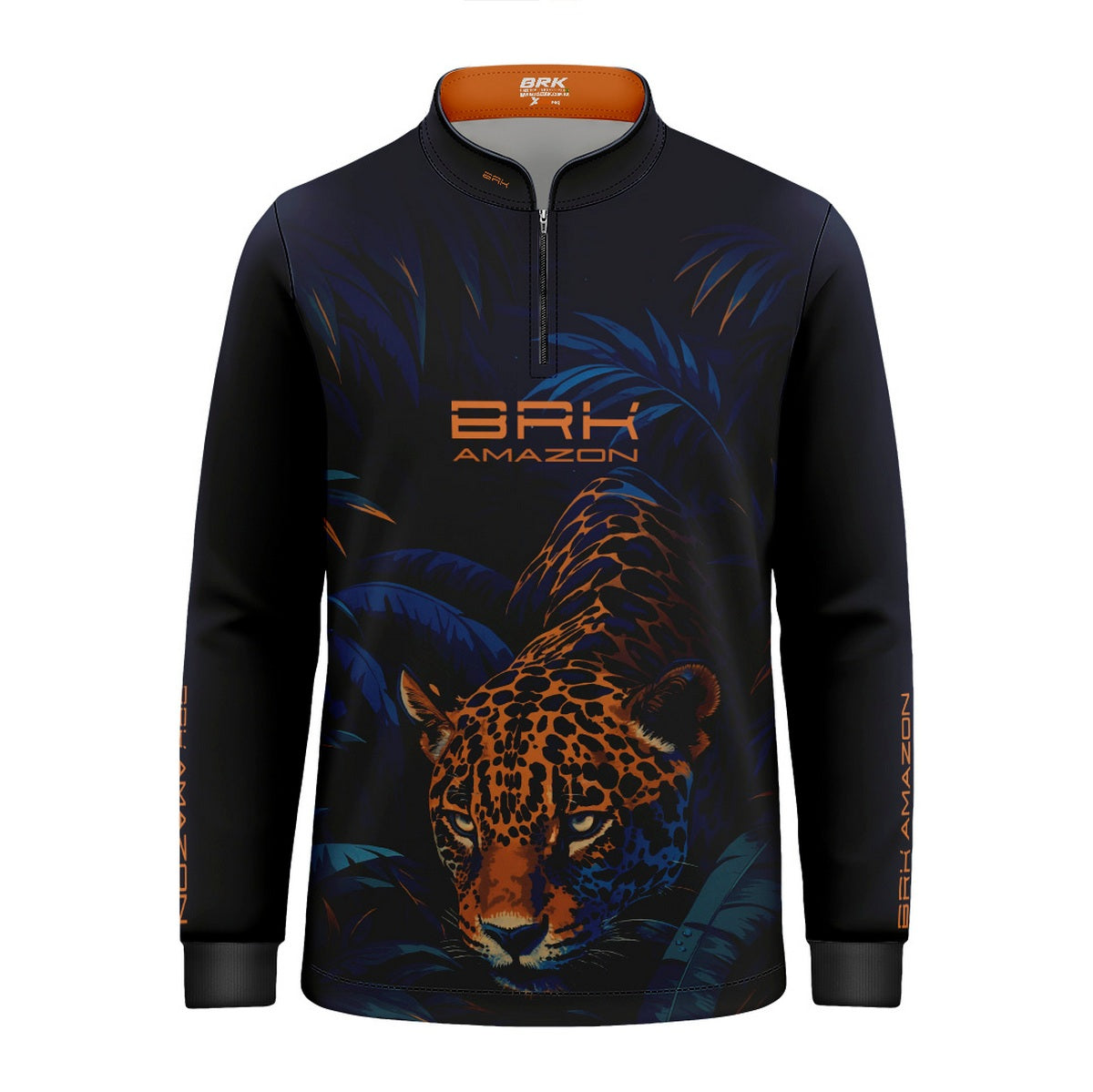 Camisa de Pesca Infantil Brk Amazon Onça Azul com Proteção UV50 - Brk Fishing