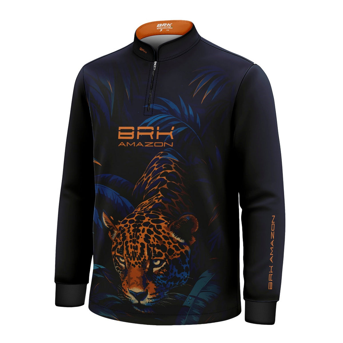 Camisa de Pesca Infantil Brk Amazon Onça Azul com Proteção UV50 - Brk Fishing