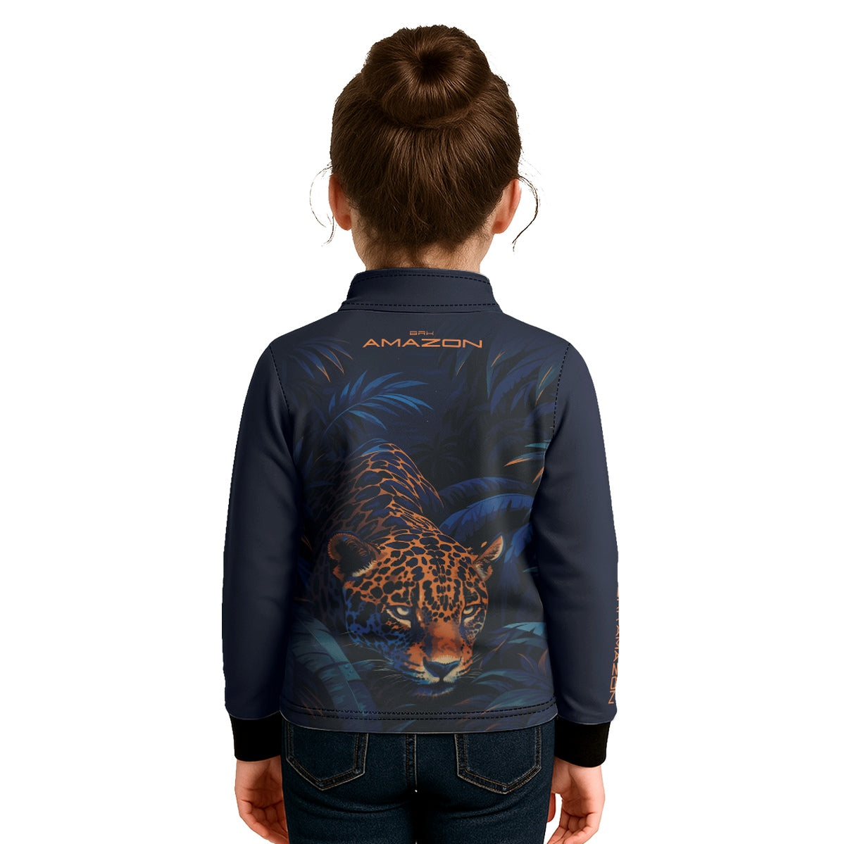 Camisa de Pesca Infantil Brk Amazon Onça Azul com Proteção UV50 - Brk Fishing