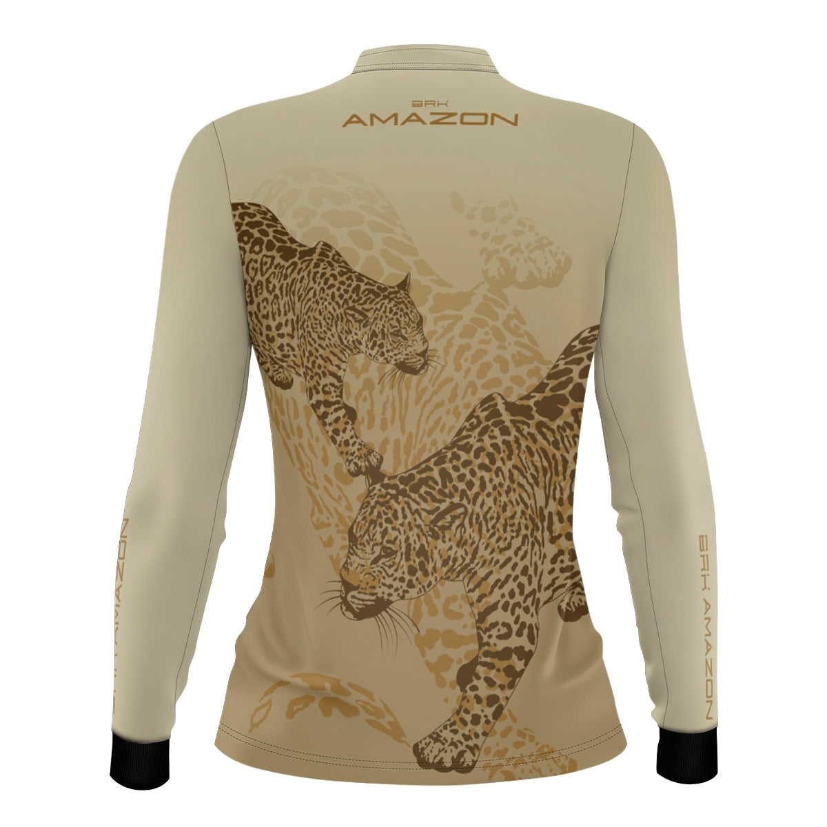 Camisa de Pesca Feminina Brk Amazon Onça Bege com Proteção UV50 Brk Fishing
