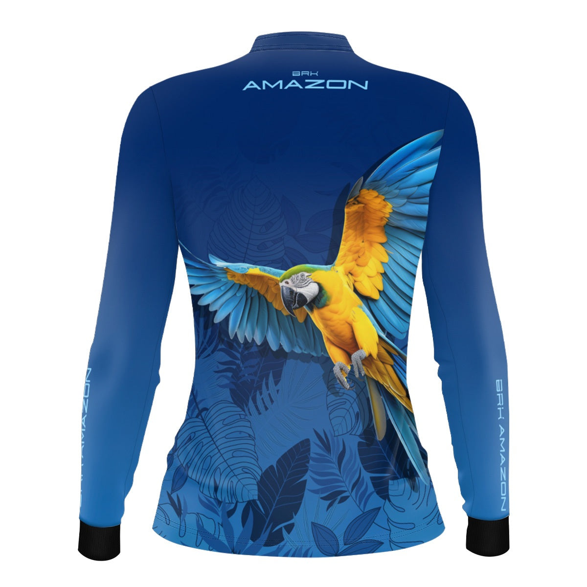 Camisa de Pesca Feminina Brk Amazon Arara Azul com Proteção UV50 Brk Fishing