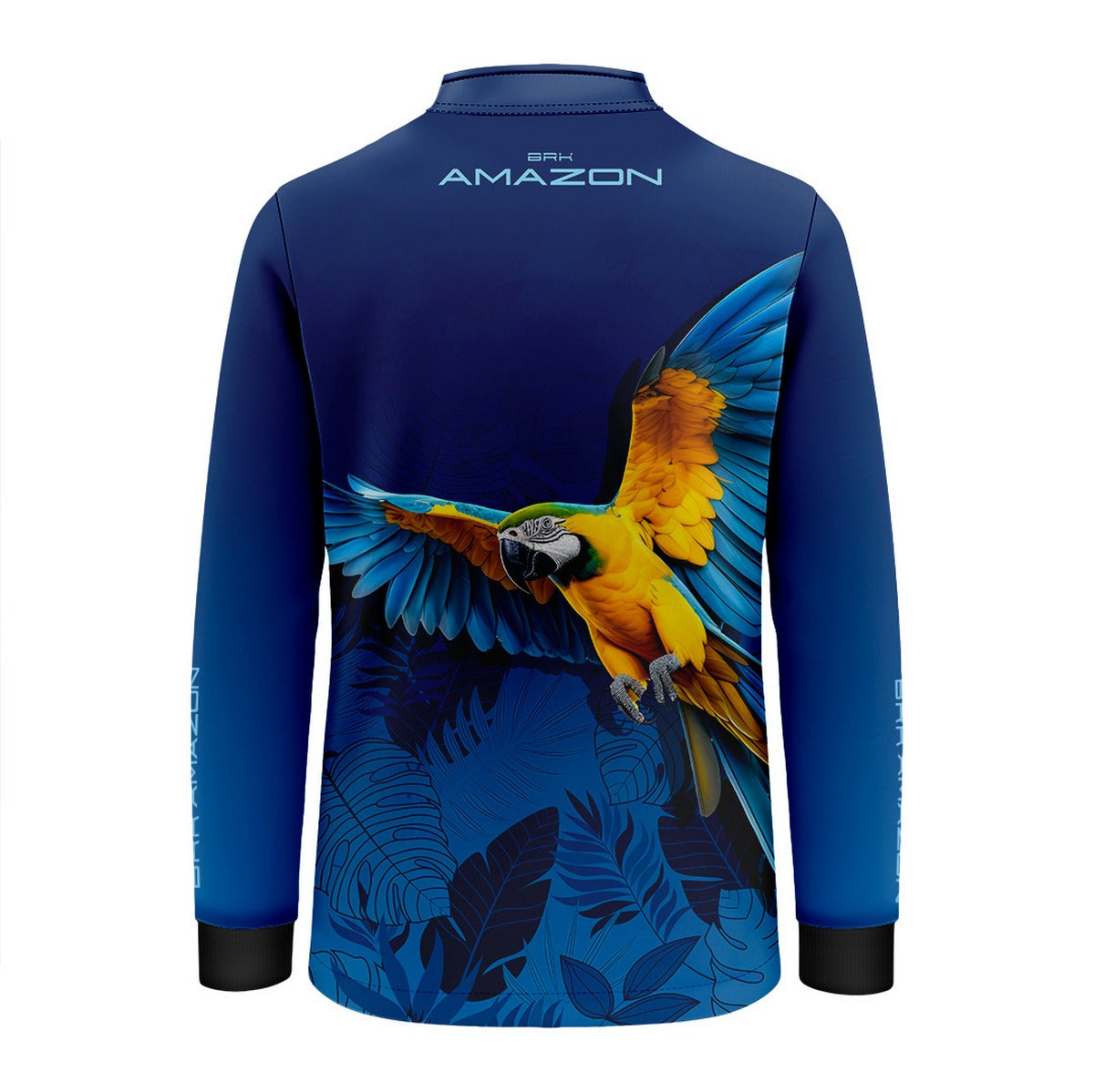 Camisa de Pesca Infantil Brk Amazon Arara Azul com Proteção UV50 - Brk Fishing