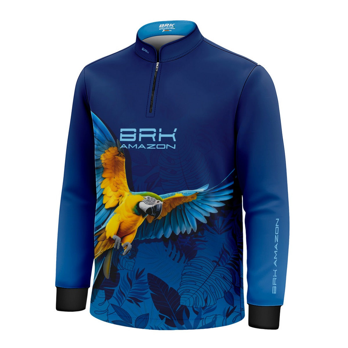 Camisa de Pesca Infantil Brk Amazon Arara Azul com Proteção UV50 - Brk Fishing
