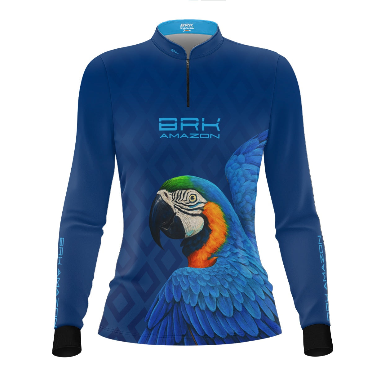 Camisa de Pesca Feminina Brk Amazon Arara Azul com Proteção UV50 Brk Fishing