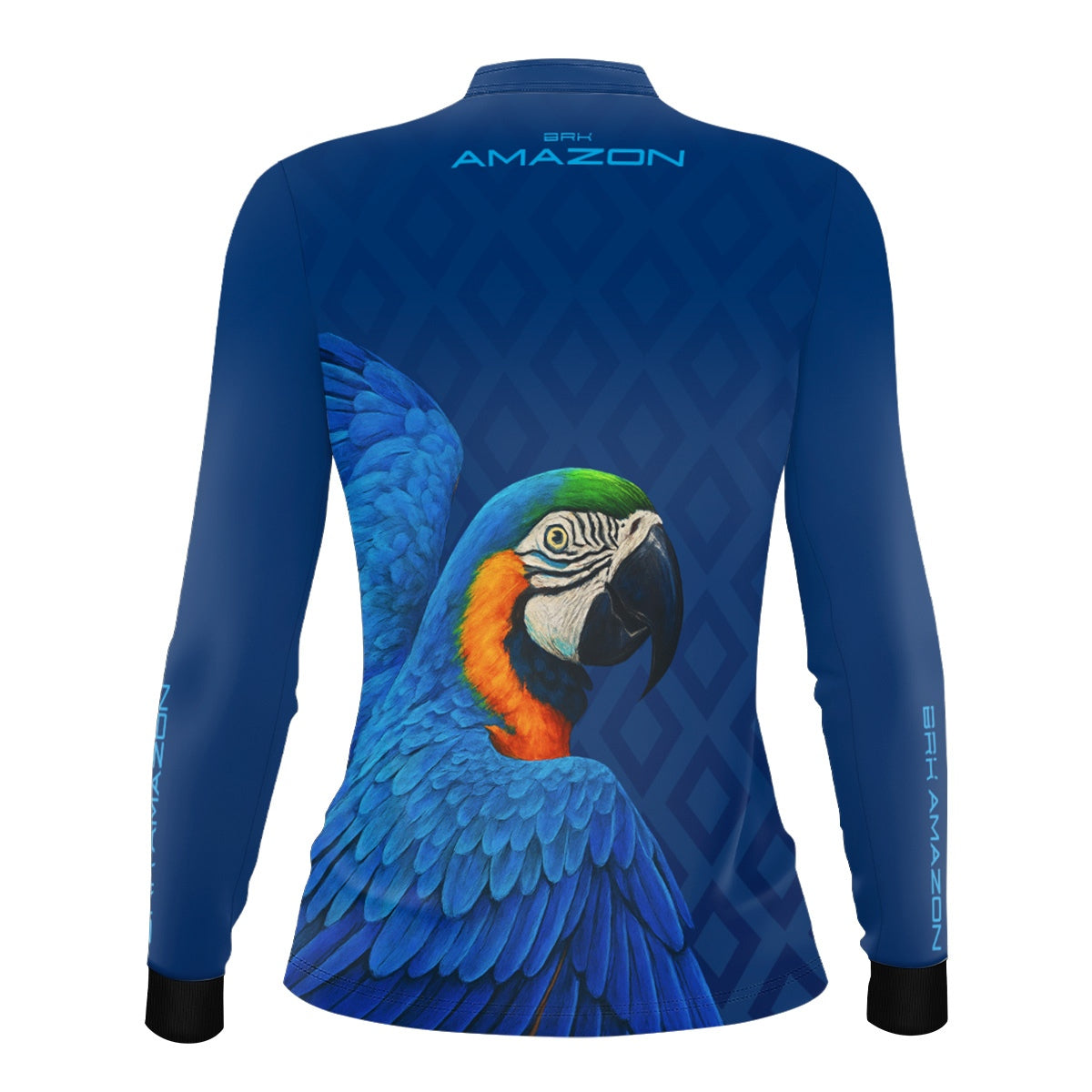 Camisa de Pesca Feminina Brk Amazon Arara Azul com Proteção UV50 Brk Fishing