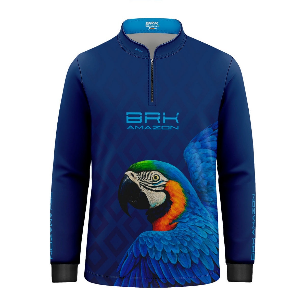 Camisa de Pesca Infantil Brk Amazon Arara Azul com Proteção UV50 - Brk Fishing
