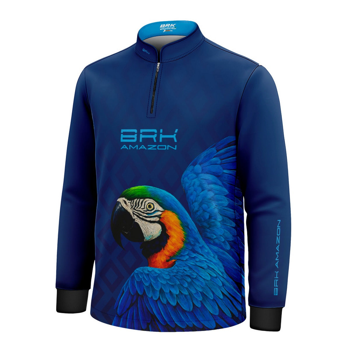 Camisa de Pesca Infantil Brk Amazon Arara Azul com Proteção UV50 - Brk Fishing