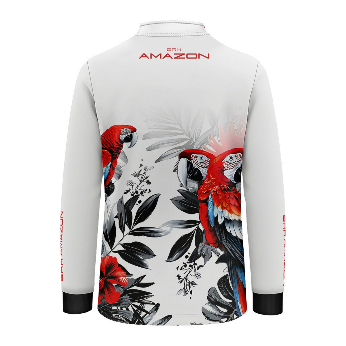 Camisa de Pesca Infantil Brk Amazon Arara Vermelha com Proteção UV50 - Brk Fishing