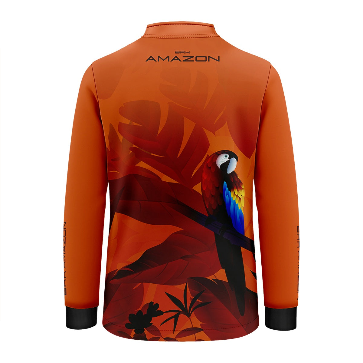 Camisa de Pesca Infantil Brk Amazon Arara Vermelha Floral com Proteção UV50 - Brk Fishing