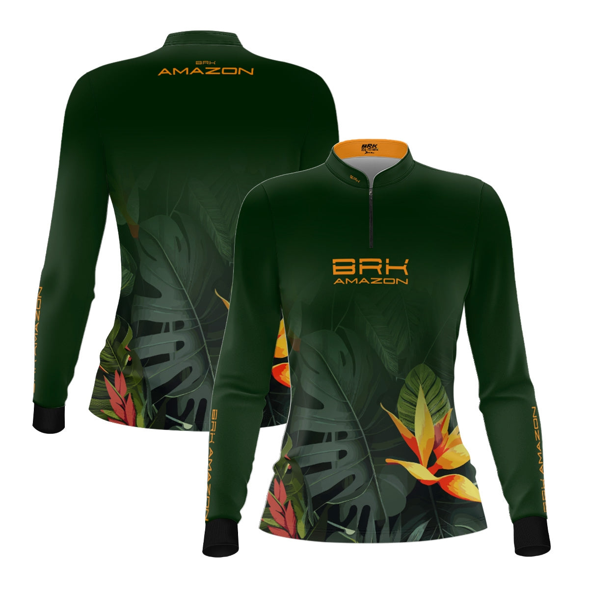 Camisa de Pesca Feminina Brk Amazon Verde Folhagem com Proteção UV50 Brk Fishing