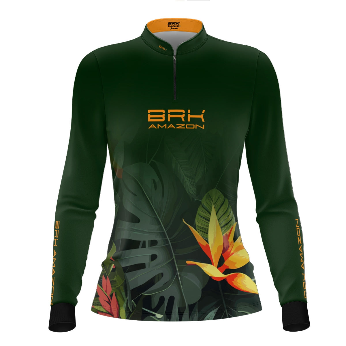 Camisa de Pesca Feminina Brk Amazon Verde Folhagem com Proteção UV50 Brk Fishing