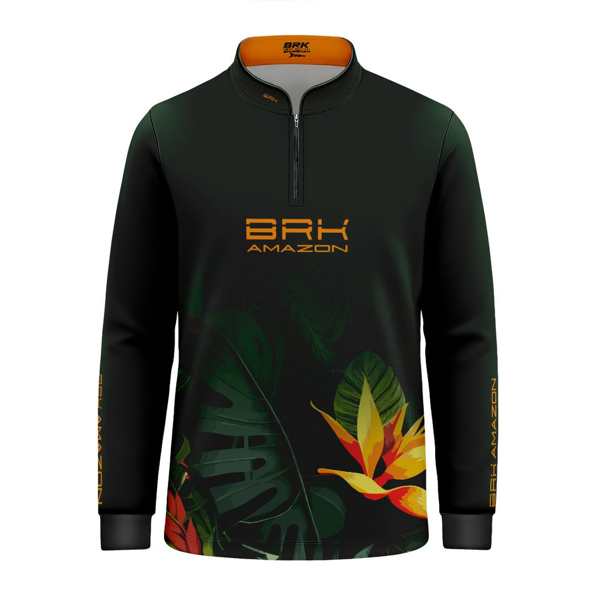 Camisa de Pesca Infantil Brk Amazon Verde Folhagem com Proteção UV50 - Brk Fishing