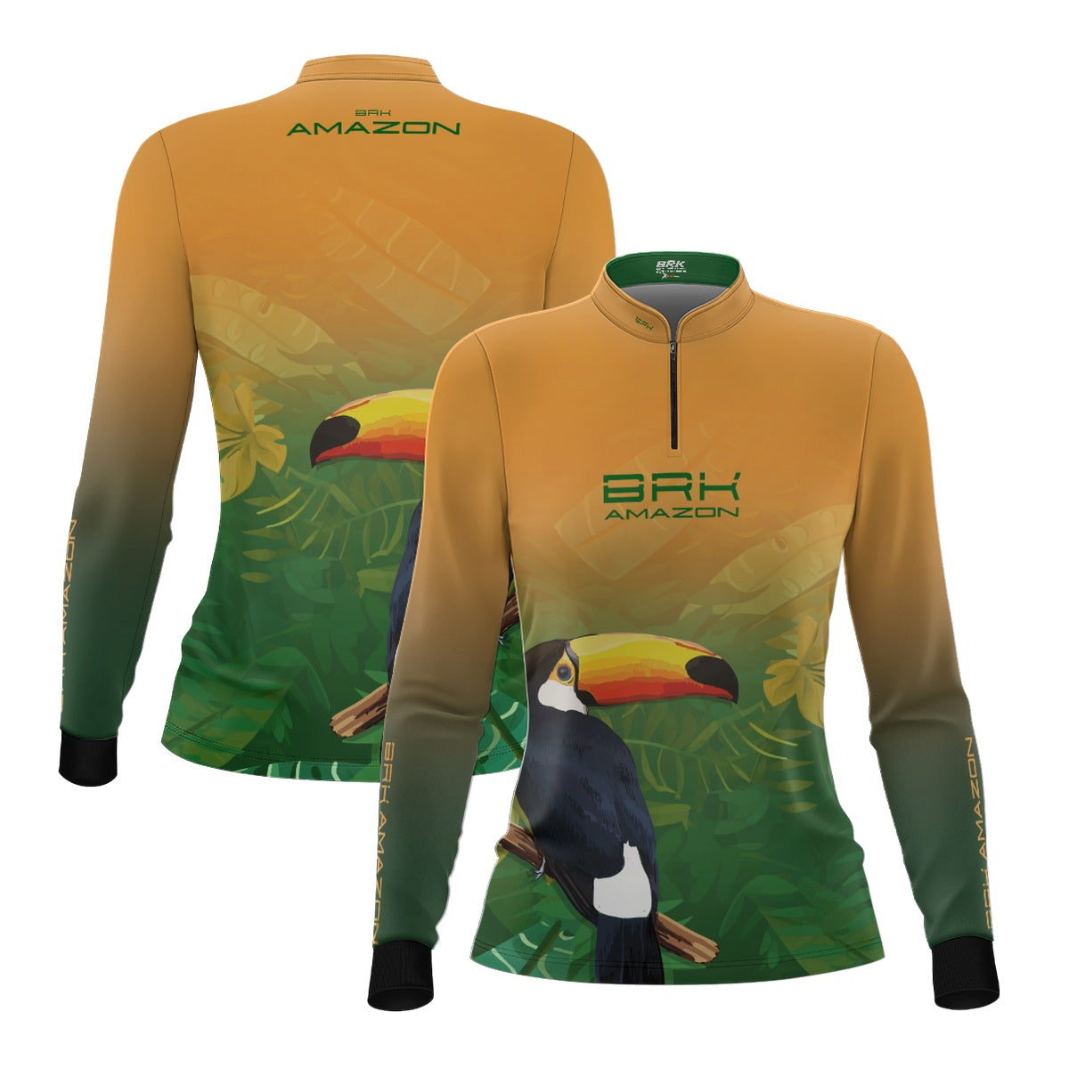 Camisa de Pesca Feminina Brk Amazon Tucano Floral com Proteção UV50 Brk Fishing