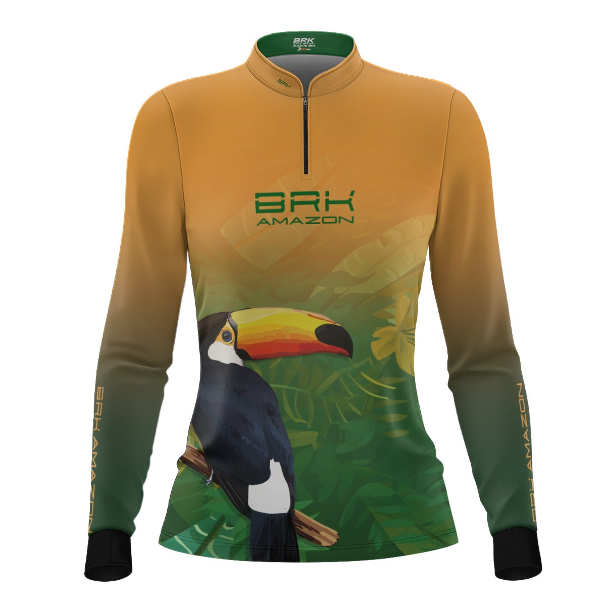 Camisa de Pesca Feminina Brk Amazon Tucano Floral com Proteção UV50 Brk Fishing