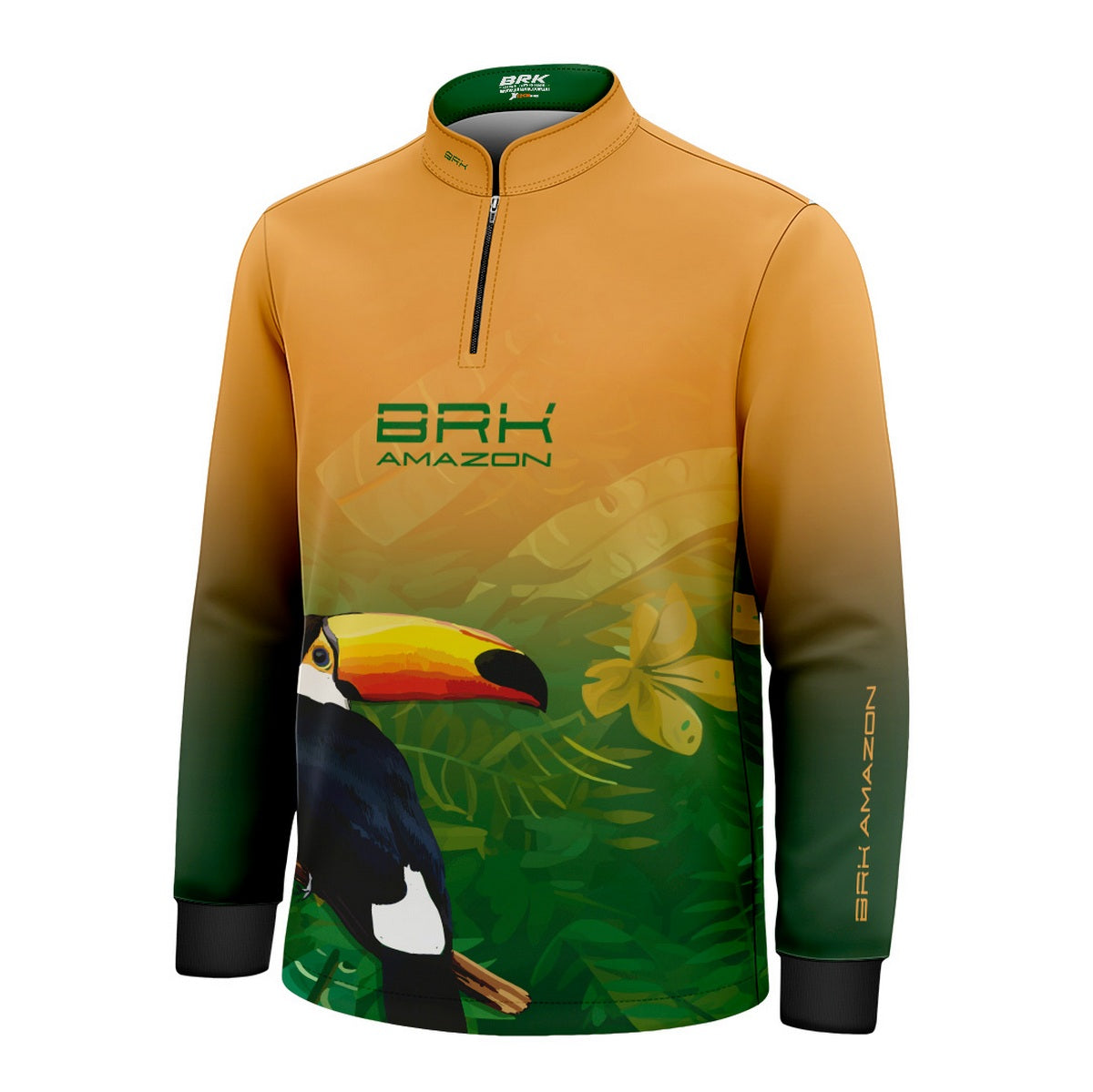 Camisa de Pesca Infantil Brk Amazon Tucano Floral com Proteção UV50 - Brk Fishing