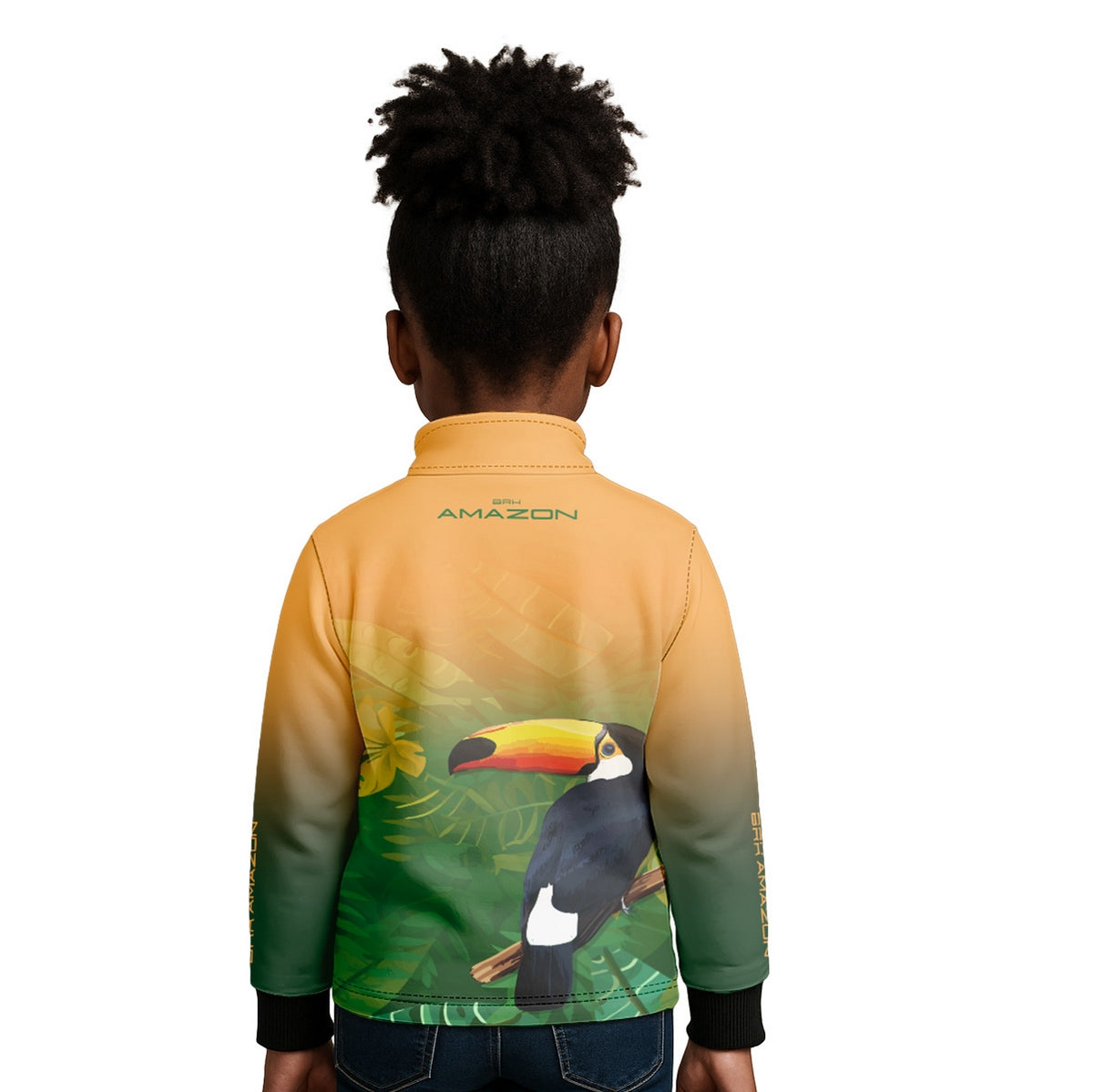 Camisa de Pesca Infantil Brk Amazon Tucano Floral com Proteção UV50 - Brk Fishing