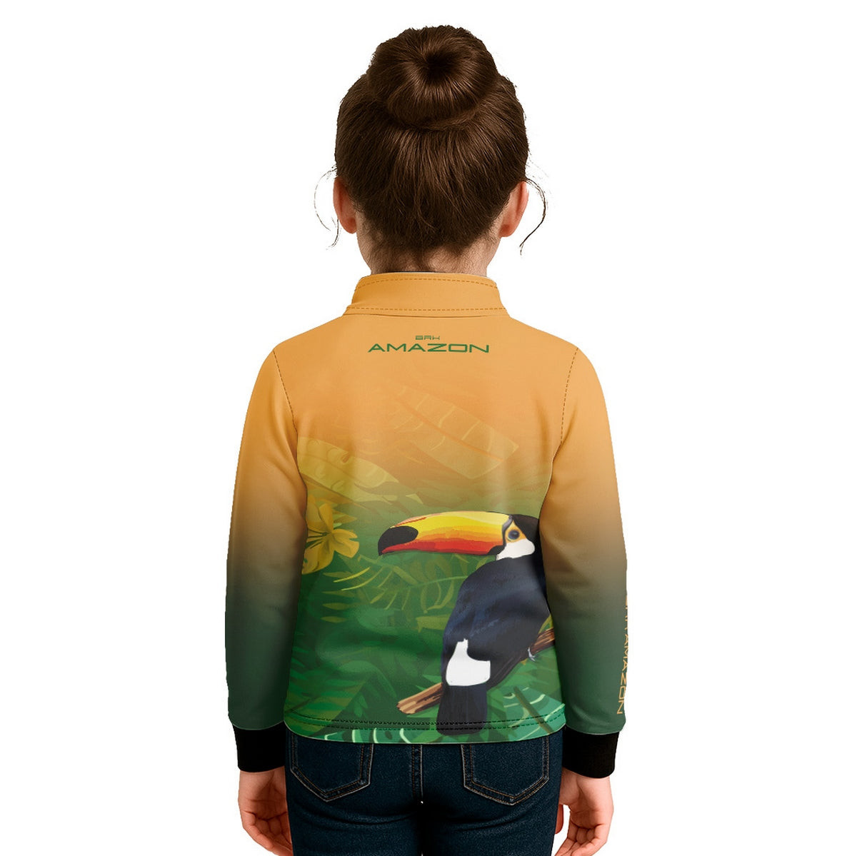Camisa de Pesca Infantil Brk Amazon Tucano Floral com Proteção UV50 - Brk Fishing