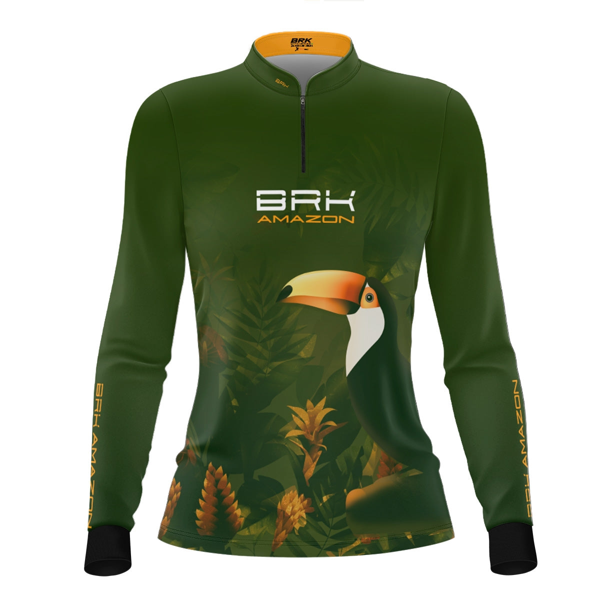Camisa de Pesca Feminina Brk Amazon Verde Tucano com Proteção UV50 Brk Fishing