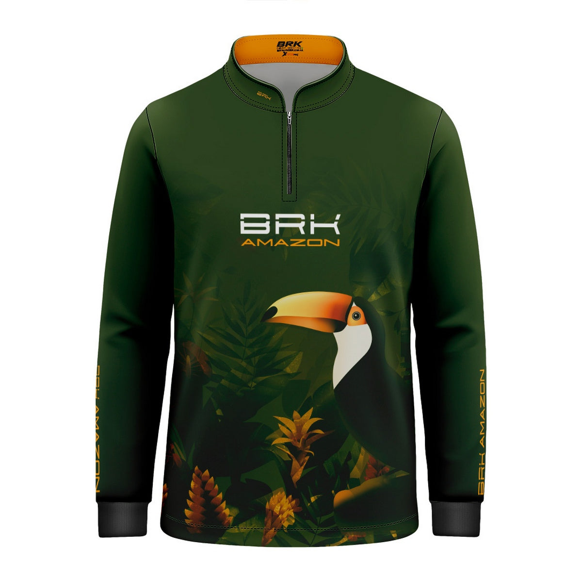 Camisa de Pesca Infantil Brk Amazon Verde Tucano com Proteção UV50 - Brk Fishing