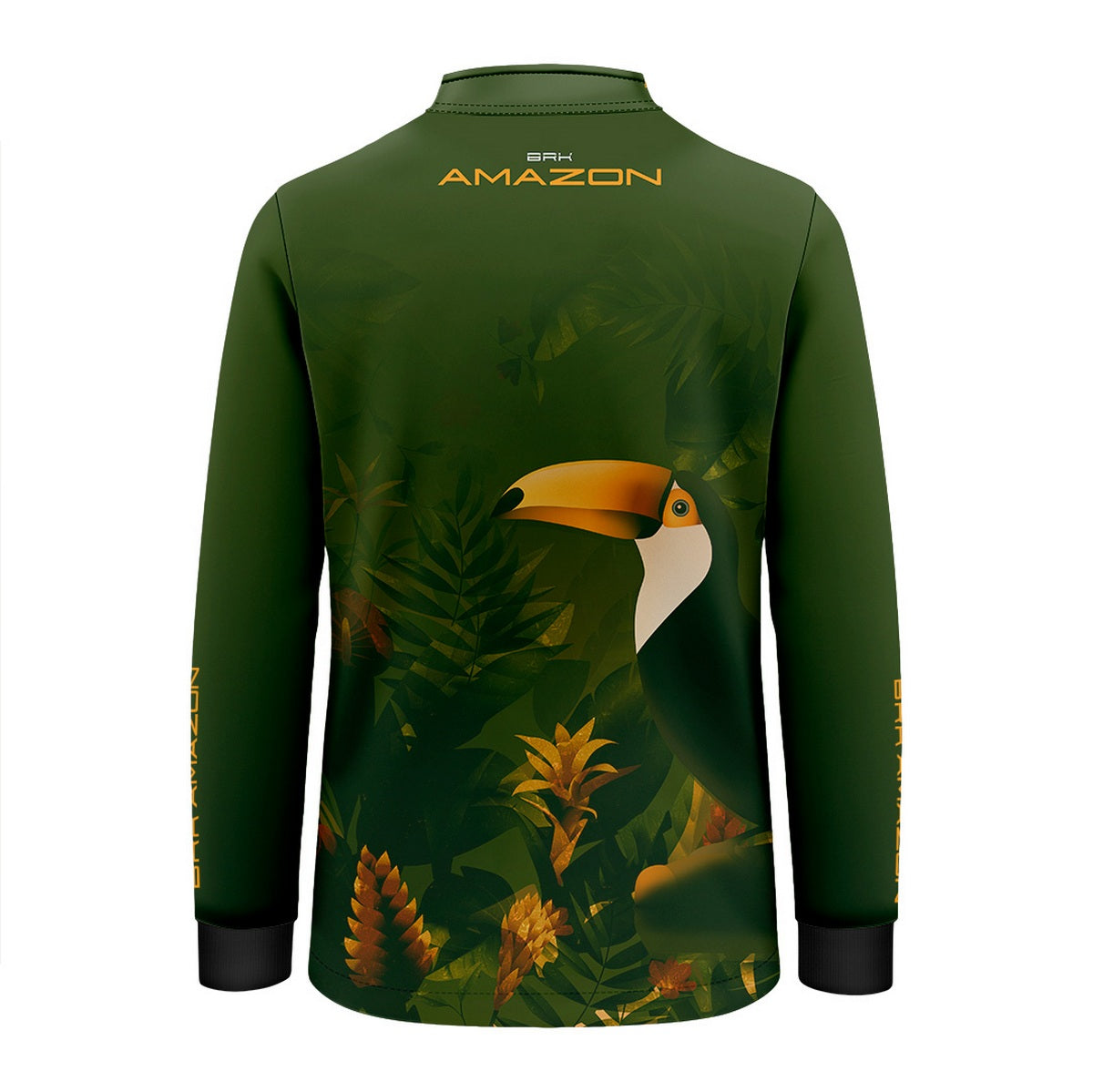Camisa de Pesca Infantil Brk Amazon Verde Tucano com Proteção UV50 - Brk Fishing