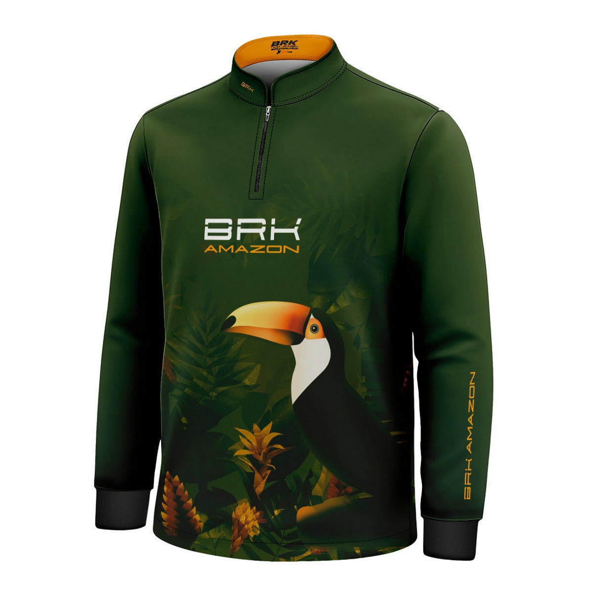 Camisa de Pesca Infantil Brk Amazon Verde Tucano com Proteção UV50 - Brk Fishing