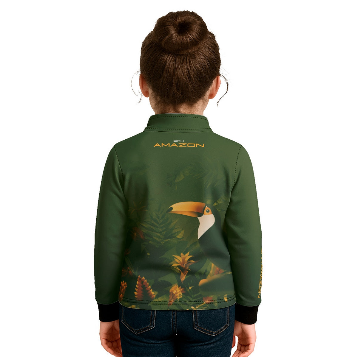 Camisa de Pesca Infantil Brk Amazon Verde Tucano com Proteção UV50 - Brk Fishing