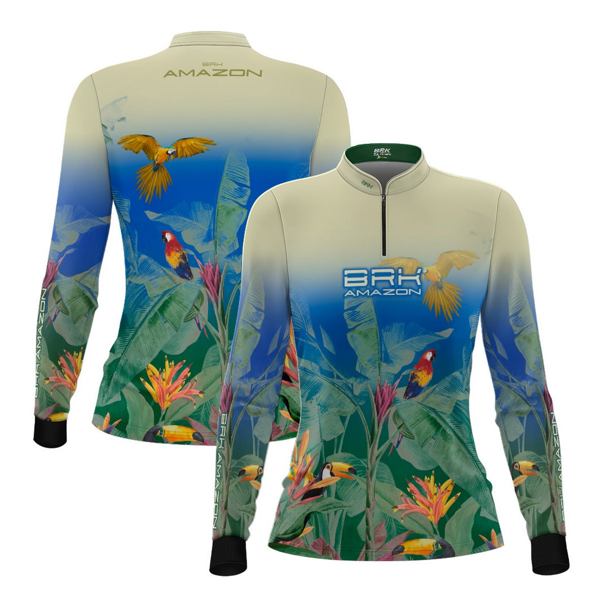 Camisa de Pesca Feminina Brk Amazon Araras e Tucanos com Proteção UV50 Brk Fishing